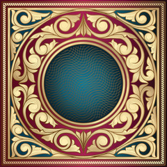 Golden ornate decorative vintage design