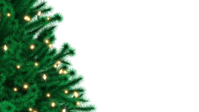 Christmas tree isolated on white background, luma matte