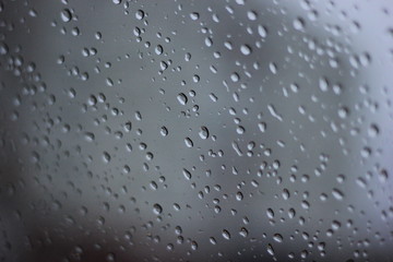 water drops from rain on glass background