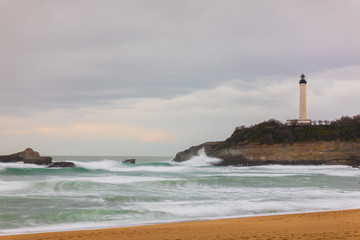Fototapeta na wymiar Spot from Biarritz, the city of the waves, at the Basque Country.