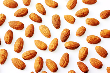 lmond nut in a round glass bowl
