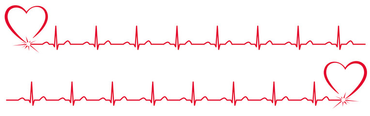 CARDIOGRAMME AVEC COEUR ROUGE