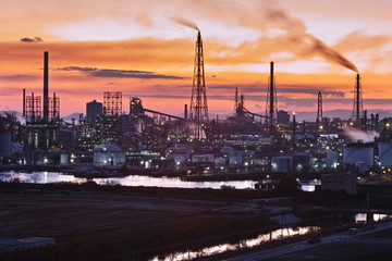 Fototapeta premium 水島工場夕景