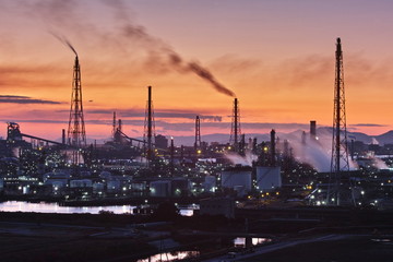 Obraz premium 水島工場夕景