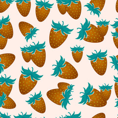 Seamless pattern with strawberry