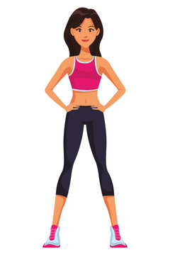 Fitness woman cartoon