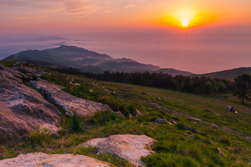 Jaizkibel mountain next to the basque coast, Basque Country.
