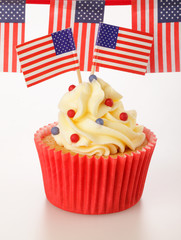 AMERICAN FLAG CUPCAKES  CLOSE UP FOOD IMAGE