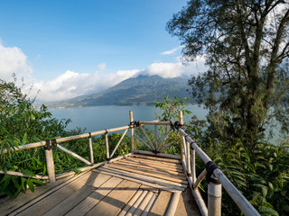 Pointing view above Tamblingan lake, Bali island, Indonesia. November, 2018