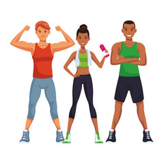 Fototapeta premium fit people doing exercise