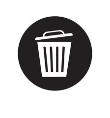 Trash basket icon symbol delete vector illustration isolated on white