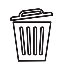 Outline trash icon delete vector for web site design, app isolated