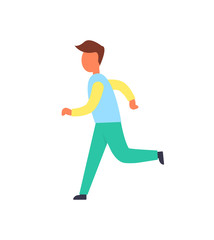 Fototapeta na wymiar Runner Male Active Person Vector Illustration