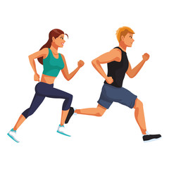 Fitness couple running