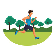 Fitness man running