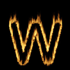 Fototapeta premium burning letter flame character number digit figure