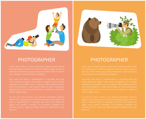 Fototapeta premium Family Photo Session with Kid and Parents, Bear