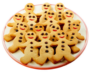 GINGERBREAD MEN CUT OUT ON PLATE