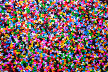 A lot of plastic toy beads