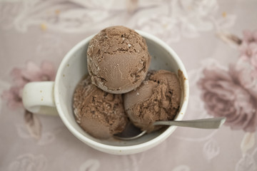 Silky smooth chocolate ice cream