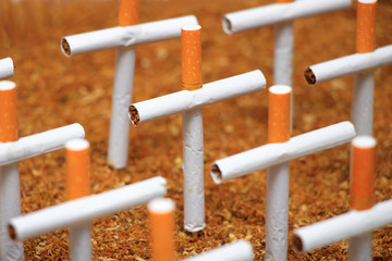 Smoking kills, smokers graveyard concept