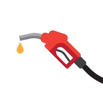 Fuel dispenser in simple flat style. Vector illustration isolated on white background.