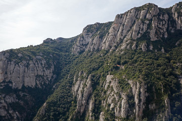 Fototapeta na wymiar Montserrat, a mountain formation in Catalonia, Spain