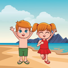 Summer kids cartoon