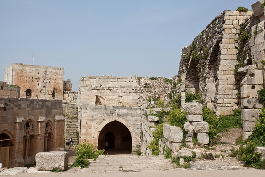 Krak des Chevaliers, Castle of the Hospitallers knights before the war, Syria