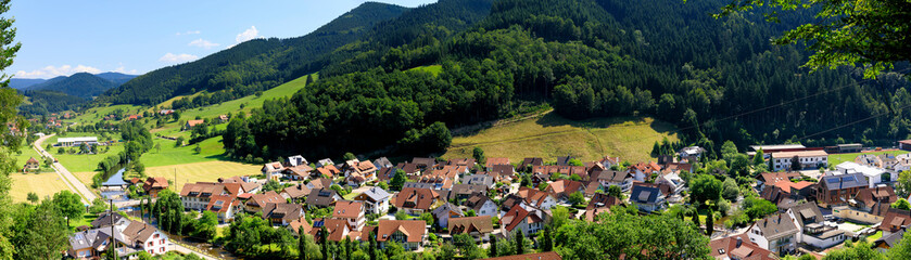 Panoramic View of a Village in Black Forest, Germany