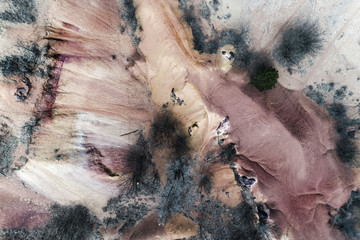 Top view about an abandoned bauxite mine in Gant, Hungary
