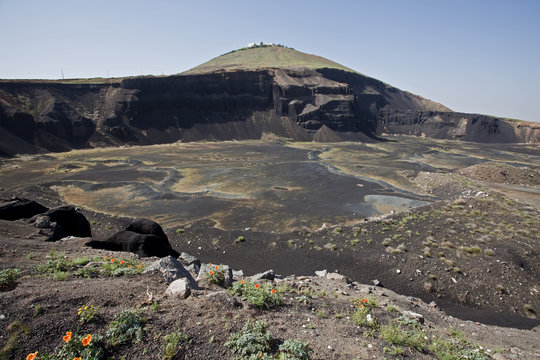 Extinguished volcano near Bosra (Busra), Syria