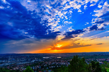 End of the Day Sunset with Crepuscular Rays