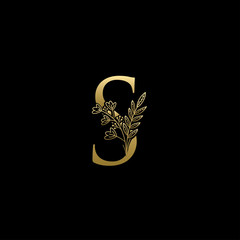 Golden S Letter Logo