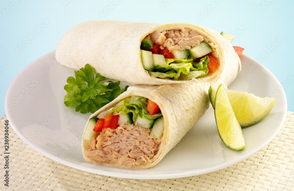 Wall mural tuna fish salad wrap