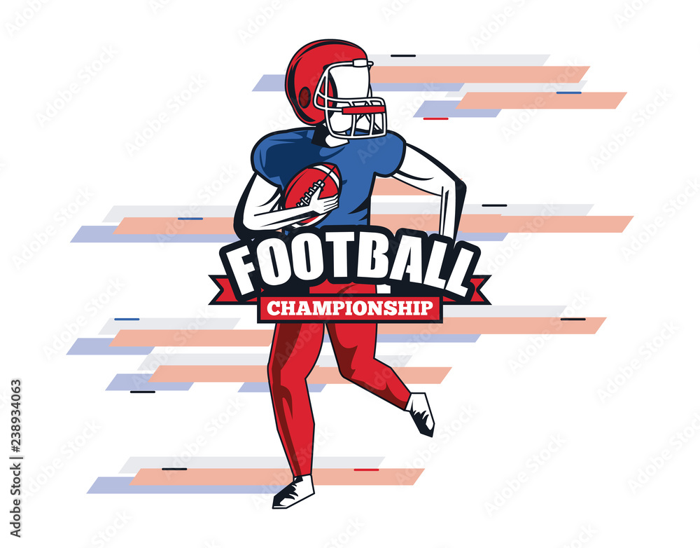 Wall mural football player icon