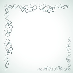 Fancy frame border with decorative ornament. Vector illustration