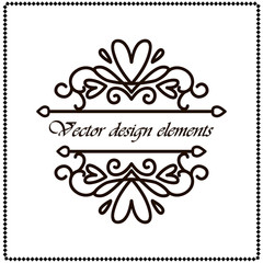 frame border with black curls on a white