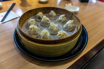 Chinese Steamed Xiaolongbao Dumplings