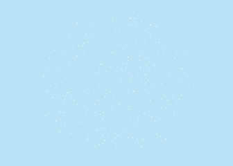 Abstract semicircle with round snow of different size and transparency. Beautiful frame with snowfall.