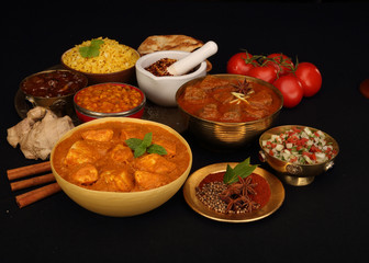 INDIAN FOODS ON TABLE      