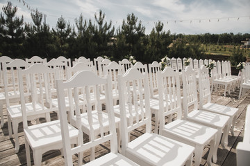 chairs at thye wedding ceremony