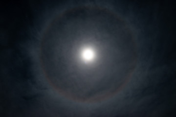 full moon with ring shaped halo