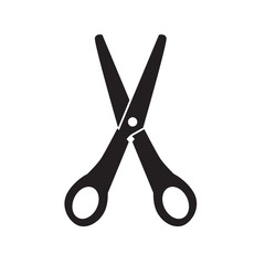 black scissors icon- vector illustration