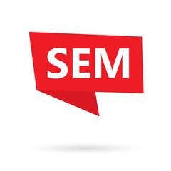 SEM (Search Engine Marketing) acronym on a sticker- vector illustration