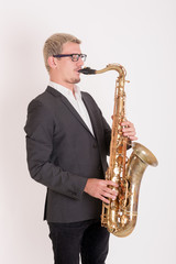 man with a saxophone