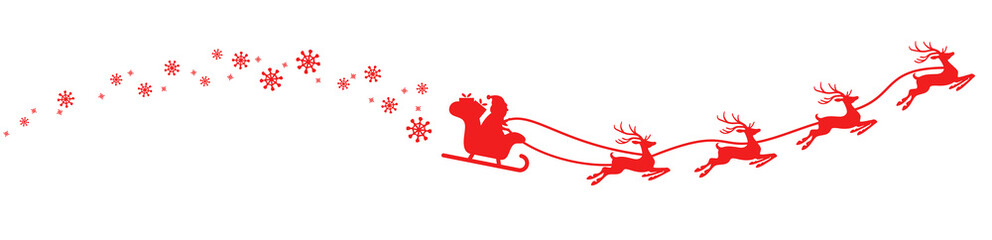 Santa Claus with sled and reindeers