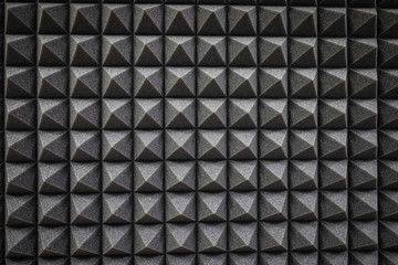 Foam soundproofing coating close-up. Recording studio details