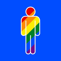 LGBT human sign created using a six-color rainbow flag. This image created for popularize and support the LGBT community in social media. Design graphic element is saved as a vector illustration EPS