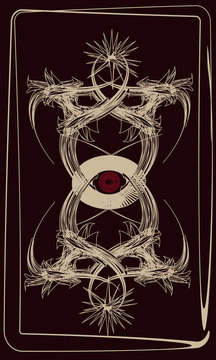 Tarot cards - back design, Devil eye